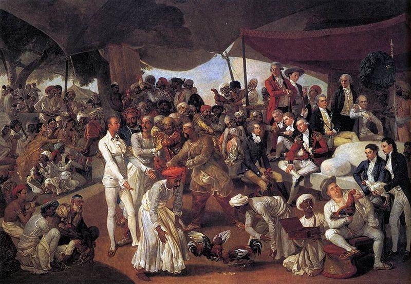 Johann Zoffany Colonel Mordaunt's Cock Match France oil painting art